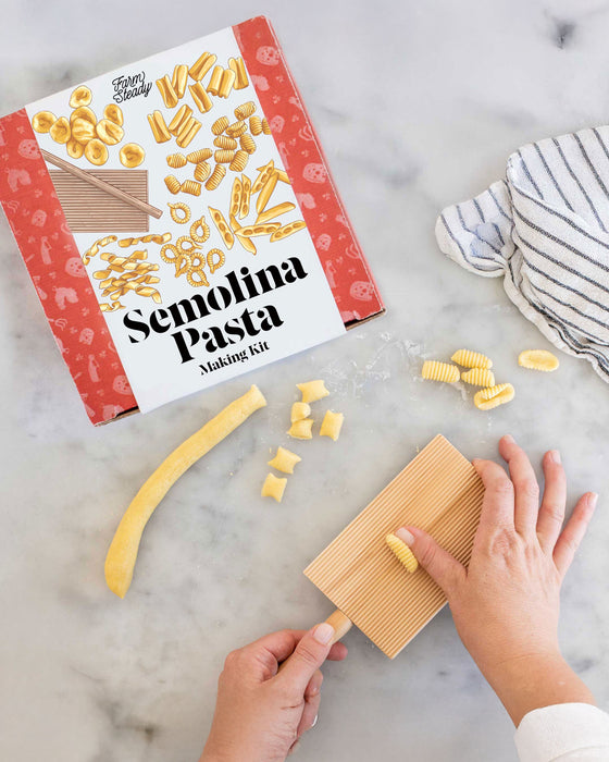 Making pasta with the FarmSteady Semolina Pasta Making Kit