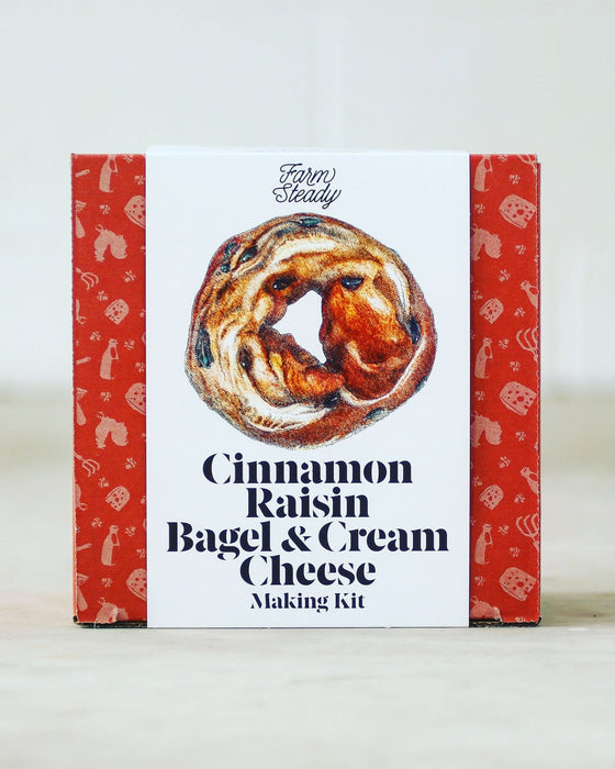 Cinnamon Raisin Bagel and Cream Cheese Making Kit on concrete